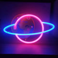 Luminária Neon em Forma de Planeta – USB ou Bateria, Decoração para Quarto e Festas (Bateria Não Incluída)