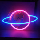 Luminária Neon em Forma de Planeta – USB ou Bateria, Decoração para Quarto e Festas (Bateria Não Incluída)