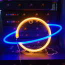 Luminária Neon em Forma de Planeta – USB ou Bateria, Decoração para Quarto e Festas (Bateria Não Incluída)