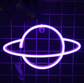 Luminária Neon em Forma de Planeta – USB ou Bateria, Decoração para Quarto e Festas (Bateria Não Incluída)