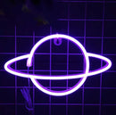 Luminária Neon em Forma de Planeta – USB ou Bateria, Decoração para Quarto e Festas (Bateria Não Incluída)