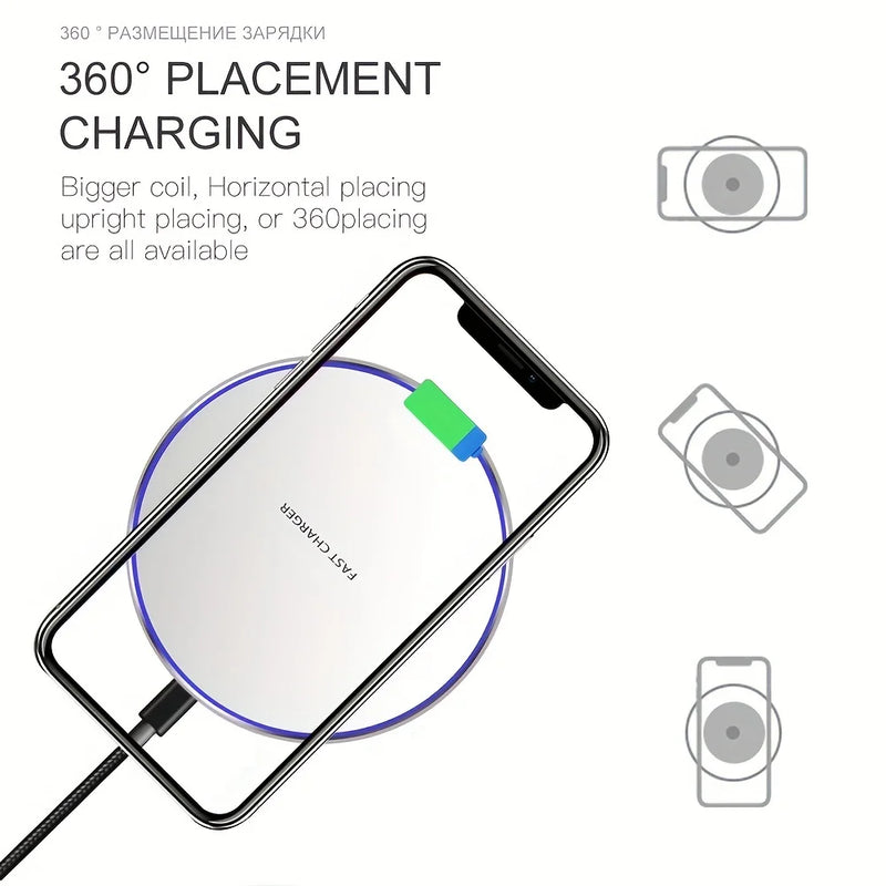 Base carregadora sem fio de 30 W para iPhone 15, 14, 13, 12 Pro Max X, Samsung, Xiaomi, carregadores Qi, estação de carregamento rápido por indução