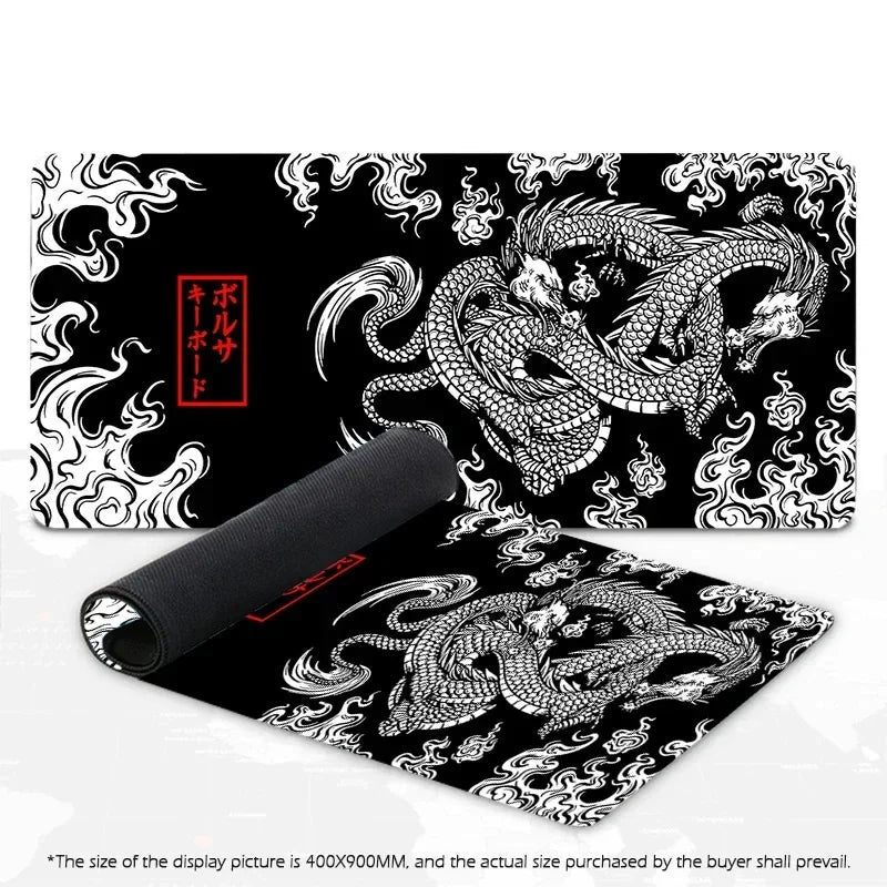 Mousepad Gamer Dragon XXL – Superfície de Tecido Rápida e Antiderrapante (900x400mm / 700x300mm)