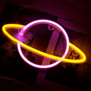 Luminária Neon em Forma de Planeta – USB ou Bateria, Decoração para Quarto e Festas (Bateria Não Incluída)
