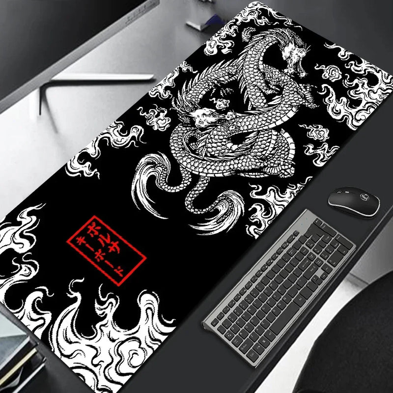 Mousepad Gamer Dragon XXL – Superfície de Tecido Rápida e Antiderrapante (900x400mm / 700x300mm)