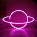 Luminária Neon em Forma de Planeta – USB ou Bateria, Decoração para Quarto e Festas (Bateria Não Incluída)